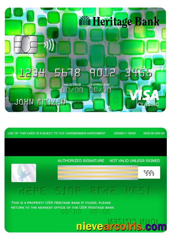 USA Heritage bank visa classic card